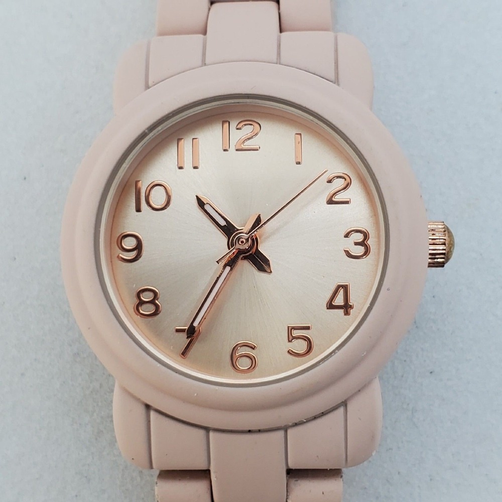 26MM Watch Women Light Brown Dial Bracelet Band 7"‎ Wrist New Battery